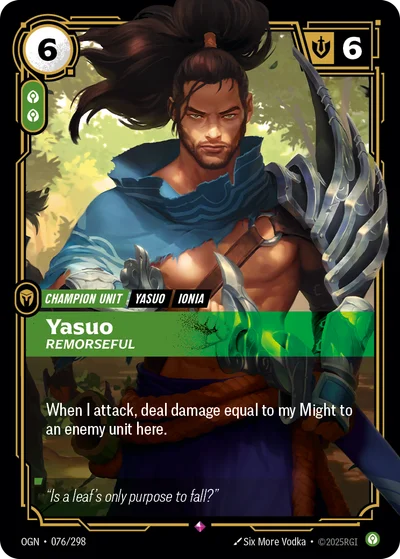 Yasuo, Remorseful
