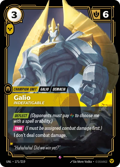 Galio, Indefatigable