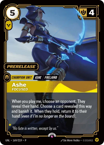 Ashe, Focused